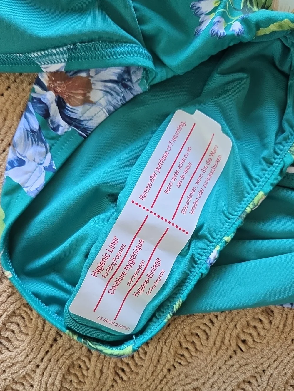 Land's End Island Emerald Petunia Floral Side-Tie Wrap One Piece Swimsuit - 16W